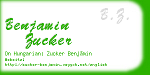benjamin zucker business card